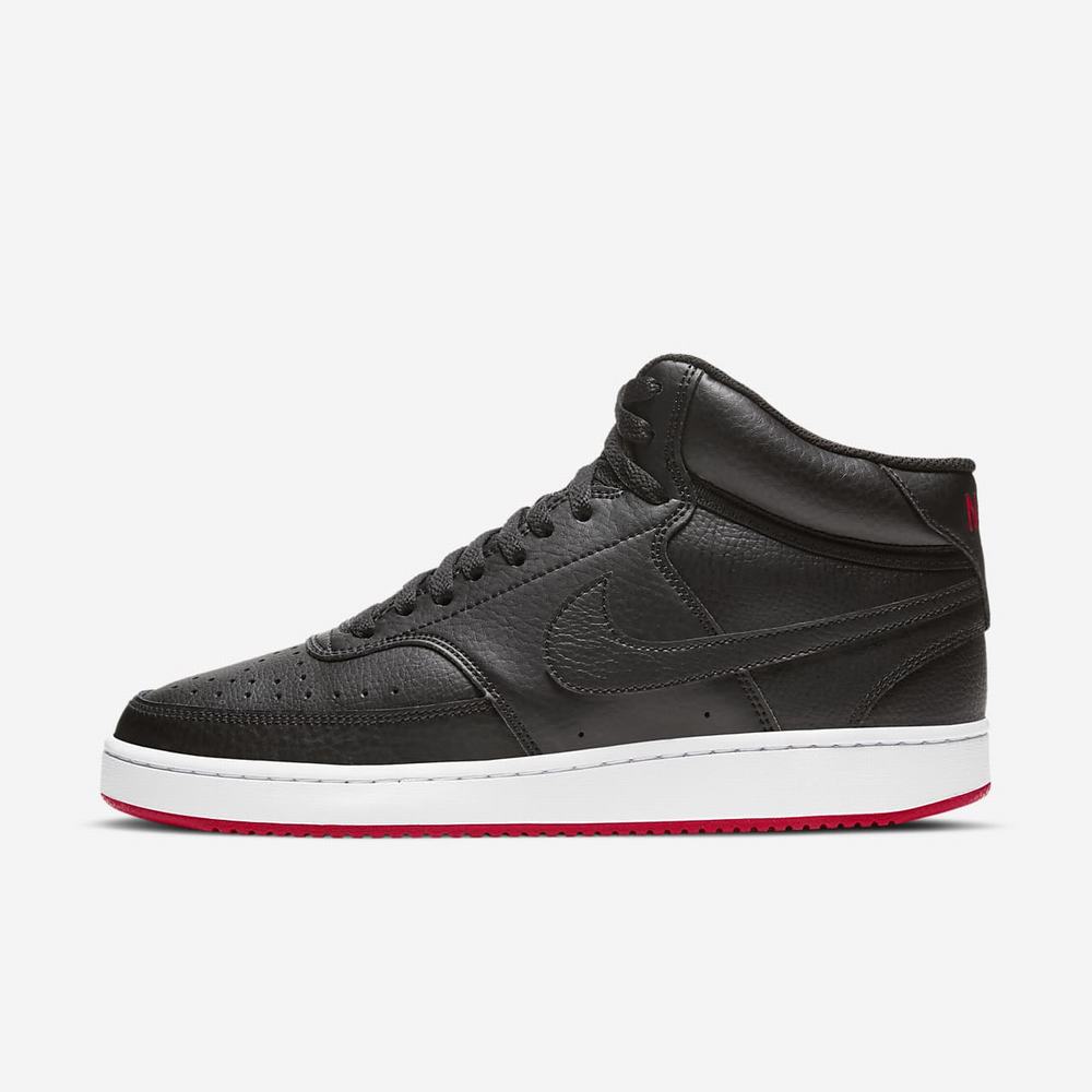 Basket Montante Nike Court Vision Mid Noir 8196-274 Black/University Red/Black Homme | HSV-82809598